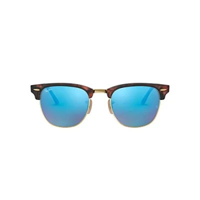 Imagen de Ray Ban Clubmaster Gafas de sol para hombre, Marrón (Marco: Havana, Vidrio: Azul Flash 114517), 49 milímetros