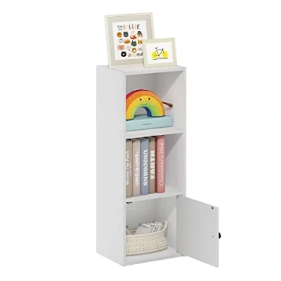 Imagen de Furinno Luder Biblioteca de 3 Niveles con 1 Porte Rangemen, Blanco