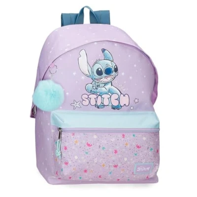 Imagen de Joumma Disney Lovely Stitch Mochila para portátil 13,3&quot; Adaptable a Carro Morado 31,5x44x15 cms Poliéster 20,46L