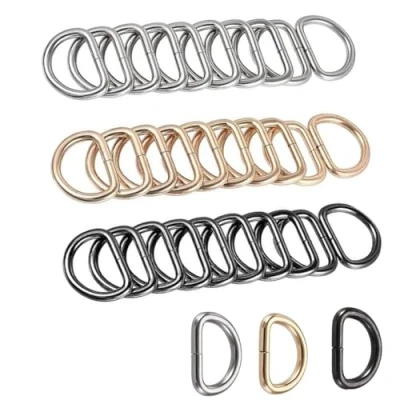 Imagen de JJiaoLinin D Anillo Hebillas, 30 Piezas Anillas Metalicas en D, No Soldado Metal Cierres, para Hacer Bolso de Mano, Mochila, Mosquetones, Collar Mascotas, Accesorios Bricolaje