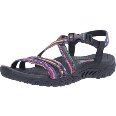 Imagen de Skechers Reggae Sew Me Boho Woven Strappy Slingback, Sandalia Mujer, Armada Múltiples, 37 EU