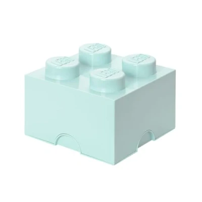 Imagen de Room Copenhagen 40031742 Ladrillo de Almacenamiento 4 espigas Lego, Caja almacenaje apilable, 5,7 l, Aqua, Azul Claro, 0 cm