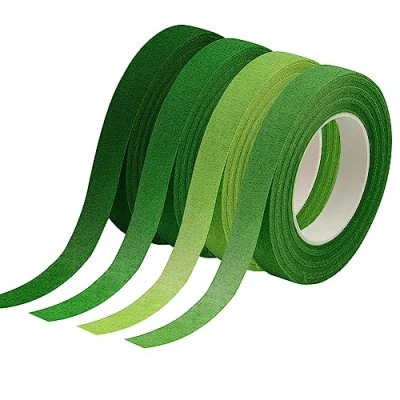 Imagen de Rjayaa cinta adhesiva verde para floristería, 4 unidades, verde, flora ramos de flores, manualidades