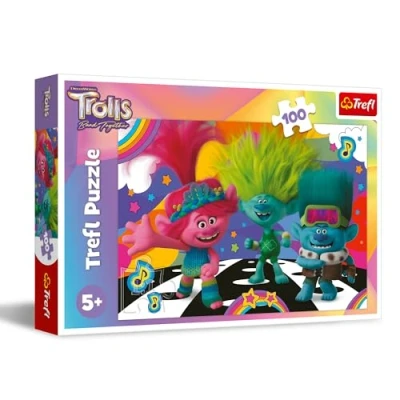 Imagen de Trefl Trolls Band Together, los troles Graciosos Puzle de 100 Piezas Colores con Personajes la película Animada, Entretenimiento Creativo, Juego para niños a Partir 5 años