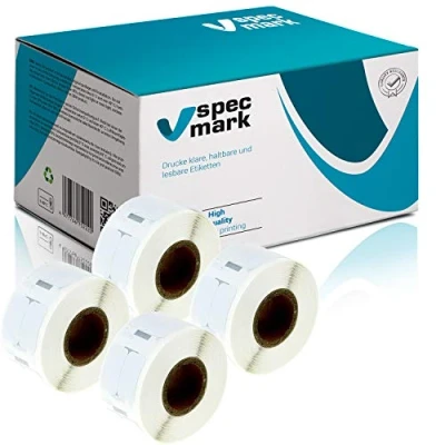 Imagen de specmark 4 Rollos de etiquetas compatibles con DYMO 11353 12mm x 24mm S0722530 1000 Pieza compatible todas las impresoras Label Writer 450 4XL Seiko SLP