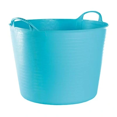 Imagen de RED HOG Contenedor Cubo Cesta Flexible Flexi Multifuncional, Establo, Jardín, Garaje, Alimentación de Animales, Mezcla, Almacenamiento, Riego, Lavado, Resistencia 120 kg, 44x33x35cm 42L Turquesa