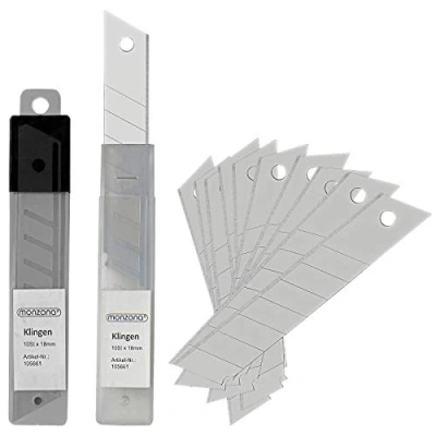 Imagen de Pack de 100 Hojas Repuestos para cúter 100x18mm Set Cuchillas recambiables En 10 Cajas unidades c/u
