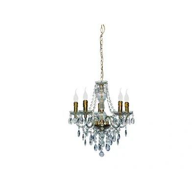 Imagen de Reality R1107 03 Leuchten Lámpara con 5 luces, bombillas excluidas, E14, 40 W, 230 V, A++, E, IP20, 150 x 54 cm, diámetro de 53 acrílico, bronce