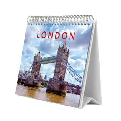 Imagen de Calendario sobremesa 2025 Londres 2025: base resistente mesa 2025, Planificador mensual: con espacio para anotar y vista mensual global