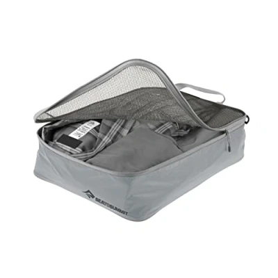 Imagen de Sea to Summit Bolsa de Malla para Almacenamiento Ropa Impermeable y Ultraligero Tejido Nailon Ultra Plateado Cremalleras Asas Resistentes Viajes, Gris Oscuro., M