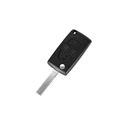 Imagen de Carcasa Llave para Peugeot 807 1007 Citroen C8 Fiat Ulysse 4 Botones Modelo sin Ranura Pilas