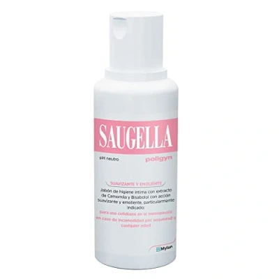 Imagen de Saugella Poligyn Gel Íntimo para Mujeres en Menopausia Limpieza Delicada y Alivio de Sequedad Vulvar, Respeta el pH Protege la Piel Sensible 250 ml