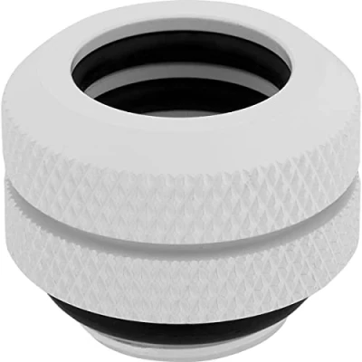 Imagen de Corsair Hydro X Series XF Hardline Fittings de 12 mm Diámetro Exterior, Paquete Cuatro (Roscas Puerto BSPP 1/4 Pulgada, Diseño Doble Junta Tórica) Blanco