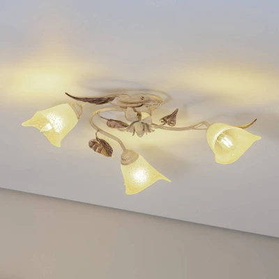 Imagen de ONLI Plafón Vanda 3 luces, marfil