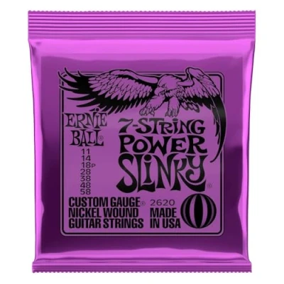 Imagen de Ernie Ball Power Slinky Cuerdas para guitarra eléctrica de 7 cuerdas, entorchado níquel, calibre 11 58