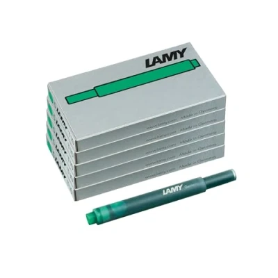 Imagen de Lamy Juego de 5 cartuchos tinta T10 con gran reserva tinta, adecuados para todos los modelos pluma estilográfica Contenido: 1,25 ml por cartucho unidades paquete Color