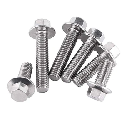 Imagen de 10pcs Tornillo al por mayor M8 Acero inoxidable Ss304 Tornillos de brida impulsión hexagonal Pernos arandela cabeza tapa(M8*20)