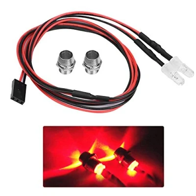 Imagen de Drfeify luz RC, 2 Piezas Faros Delanteros de 5 mm, Accesorios Luces LED compatibles con vehículos Deriva Modelo 1/10(12# roja)