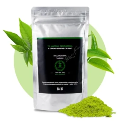 Imagen de Matchaflix Té Matcha Ceremonial 1er Grado en Polvo para 3 Meses Verde Japonés (100 g)