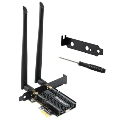 Imagen de WiFi 6E Tarjeta PCIe 5400Mbps con Bluetooth 5.3, AX210 Chipset, Tri Bands(6GHz/5GHz/2.4GHz) Inalámbrica para PC Windows 11/10(64Bit)