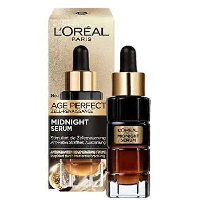 Imagen de L&#039;Oréal Paris suero nocturno antiedad para promover la regeneración celular, con antioxidantes y vitamina E, Age Perfect Cell Renaissance Midnight Serum, 30 ml