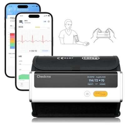 Imagen de CheckMe Armfit Plus Tensiometro de brazo con ECG y análisis informes ECG, medición automática en 30S, APP Gratuita para Android e iOS, gestión multiusuario almacenamiento ilimitado