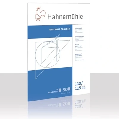 Imagen de Hahnemühle 10622701 Bloc de papel calco transparente (A4, 110/115 g, 50 hojas)
