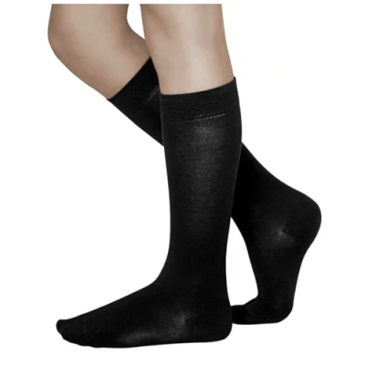 Imagen de vitsocks Calcetines Largos Finos Infantiles Algodón Muy Suave (3 PARES) Unisex Niño Niña, negro, 27 30