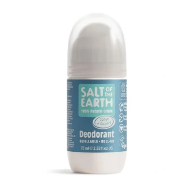 Imagen de Salt of the Earth Natural Deodorant Roll On by Earth, Ocean &amp; Coconut Refillable, Vegan, Long Lasting Protection, Leaping Bunny Approved, Made in UK 75ml