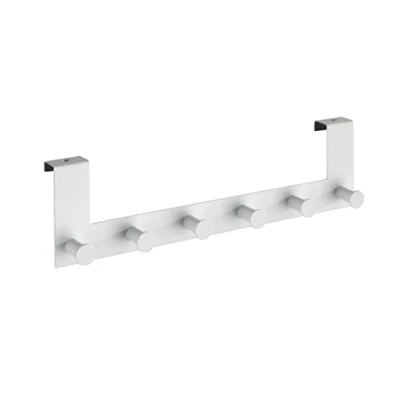 Imagen de WENKO Perchero para puerta Celano Colgador con 6 ganchos, rebajes de hasta 2 cm Blanco