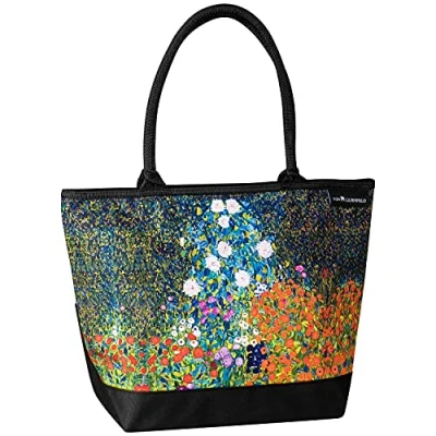 Imagen de VON LILIENFELD Bolso Jardín de flores Gustav Klimt Señoras Arte Motivo Shopper Dimensiones cm L42 x H30 D15 Playa Oficina