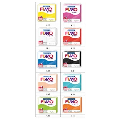 Imagen de Fimo pate A Modeler Soft Coloris Assortis Sac De 10 Pains [Jouet]