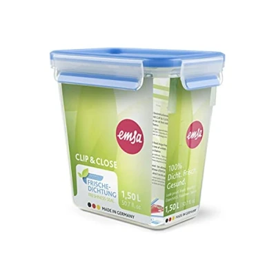 Imagen de Emsa Clip &amp; close conservador hermético de plástico rectangular 1.6l 508543