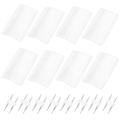 Imagen de LT Easiyl 8 Pares de Luces Cuerda Acoplador Accesorios Instalación 2 Cables con Funda Termorretráctil Conectores Tira Luz LED RGB Pines para Cadena 13 Mm Diámetro