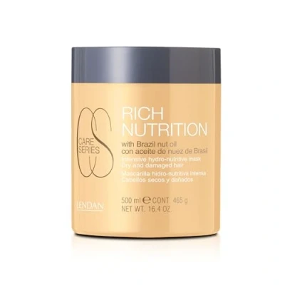 Imagen de LENDAN Mascarilla Hidratante Cabello Rich Nutrition 500 ml Cabellos Secos y Dañados con Aceite de Nuez Brasil Nutre e Hidrata Intensamente el Reparador Puntas Abiertas Secas