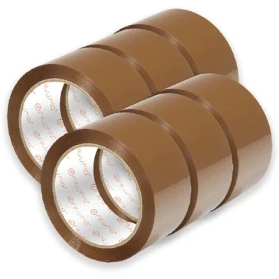 Imagen de OFITURIA Cinta de Embalar, Adhesiva Marrón, para Embalaje Cajas Mudanza y Envíos, Precinto Embalar Seguro Resistente (38mmx66m, 6 cintas)
