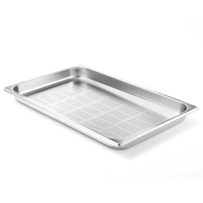 Imagen de HENDI Recipiente GN 1/1, con sólo fondo perforado, contenedor GN, apilable, bordes lisos, resistente a temperaturas de 40 300C, 5L, altura: 40mm, acero inoxidable 18/10