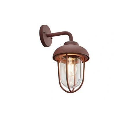 Imagen de Moderna lámpara LED de pared para exteriores con aspecto oxidado, iluminación versátil casa y terraza