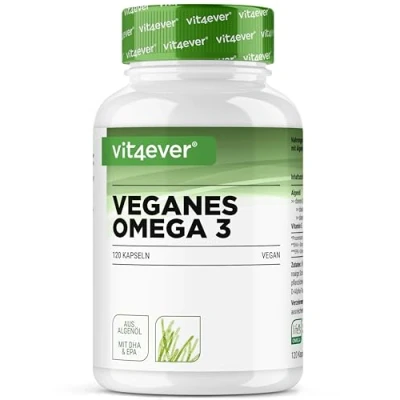 Imagen de Omega 3 vegano 120 cápsulas Altamente dosificado con 1.500mg de aceite algas por dosis diaria Premium: materia prima marca life&#039;s®Omega Bajo en sustancias nocivas