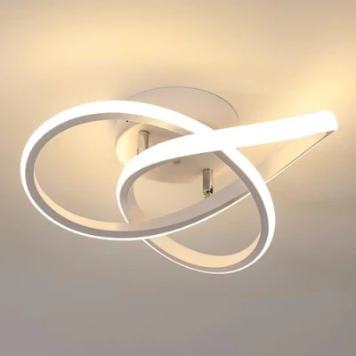 Imagen de Comely Lámpara de Techo LED Moderna, 30W 3375LM Plafon con forma Flor para Dormitorio, Pasillo, Cocina, Baño, Blanco Cálido 3000K,