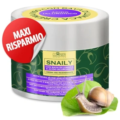 Imagen de LUMINER Crema Baba de Caracol, 150ml, Hidratante Antiarrugas con 70% Caracol y Ácido Hialurónico Puro, Fórmula Natural Acción Antimanchas Antienvejecimiento Vitamina C