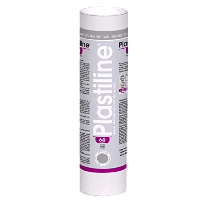 Imagen de Plastiline 1660T Tubo de plastilina Pasta para modelar, alta precisión Sculpter, moler, dureza 60 (duro), 1 kg, color gris claro. Fabricado en Francia