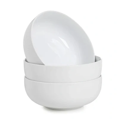 Imagen de WishDeco Juego de 3 cuencos ensalada, para pasta, grandes 1100 ml, blancos cerámica fideos, ramen, frutas, postres, sopa, cereales