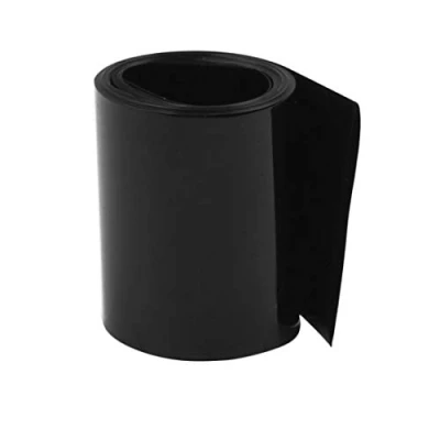 Imagen de sourcing map Tubo Termorretráctil PVC de 50 mm Ancho Plano 2 m Longitud Negro para Baterías 18650