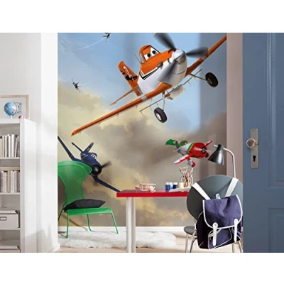 Imagen de Komar Papel Pintado Aviones de Disney Dusty and Friends, Vinilo, Multicolor, 184x0.2x254 cm, 4