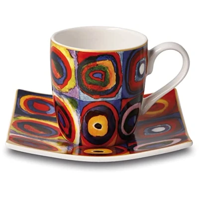 Imagen de Goebel Taza de café Espresso Wassily Kandinsky Cuadrados Artis Orbis, 10,5 x 6,5 cm