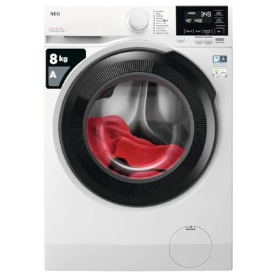Imagen de AEG LFR6184N4B Lavadora de Carga Frontal 8 Kg, 1400 rpm, Libre Instalación, Funcón Vapor, Programa Rápido, Motor Inverter, Panel LCD, Serie 6000, Blanca, Clase A, Fabricado en UE