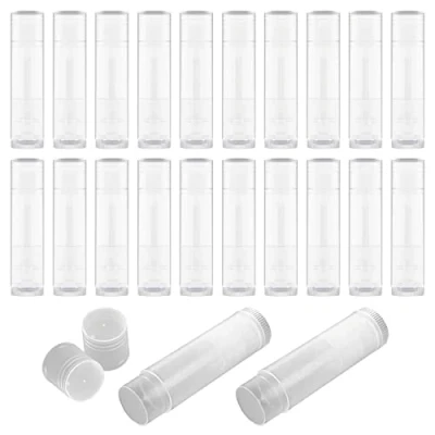 Imagen de 20PCS Tubo Balsamo Labio,Contenedor de Bálsamo Labial,Tubo Labial Vacio Recipiente para Balsamo, Recargable DIY Envases Labios Brillo, Estuche Desodorante(5g) (Transparente)