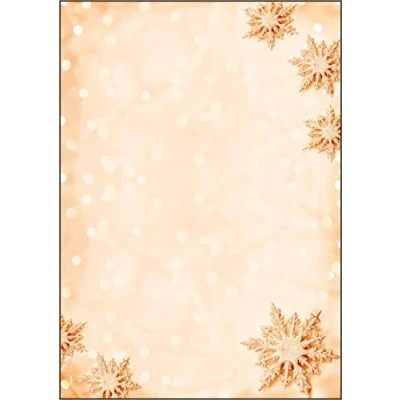 Imagen de SIGEL DP234 Papel navideño, adornos navideños, 21 x 29,7 cm, 90 g/m2, amarillo y beige, 100 hojas