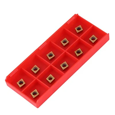 Imagen de Insertos Torno, Akozon Inserciones CNC Puntas de carburo Cortador Fresado torno inserta herramienta torneado corte cuchilla 10 piezas con caja